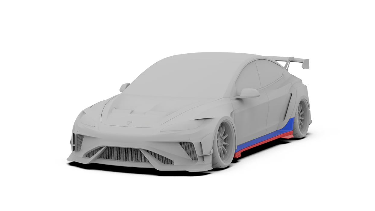 Kit completo de carrocería ancha "Hacker" para Tesla Model 3 Highland/Performance (2024-ON) en fibra de carbono/FRP