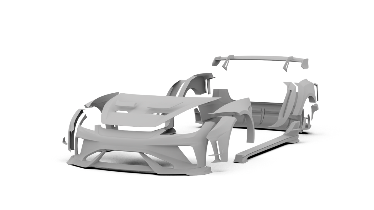 Kit completo de carrocería ancha "Hacker" para Tesla Model 3 Highland/Performance (2024-ON) en fibra de carbono/FRP