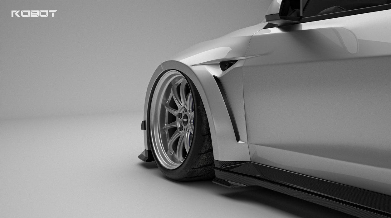 Kit completo de carrocería ancha "Hacker" para Tesla Model 3 Highland/Performance (2024-ON) en fibra de carbono/FRP