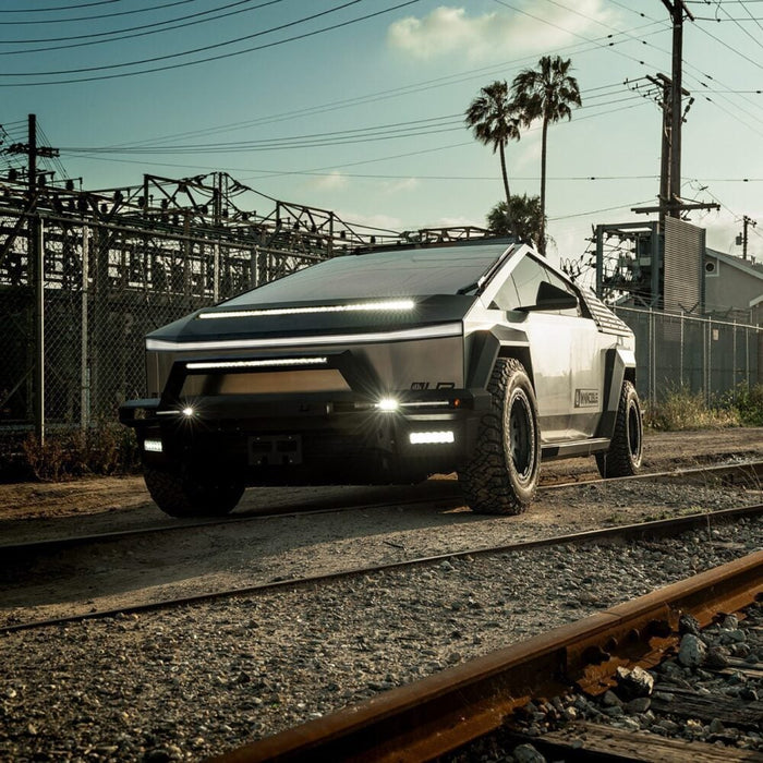 Tesla Cybertruck EVB Carbon Fiber Hood System with EVB 50” LED Light Bar