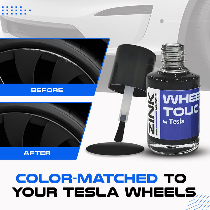 Tesla Wheel Touch-Up Paint for Model Y 21-inch Charcoal Grey Uberturbine Performance Rims - Color-matched Paint for DIY Curb Rash Repair
