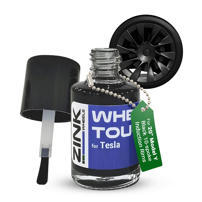 Tesla Wheel Touch-Up Paint for Model Y 20-inch Black Induction Rims - Color-matched Paint for DIY Curb Rash Repair
