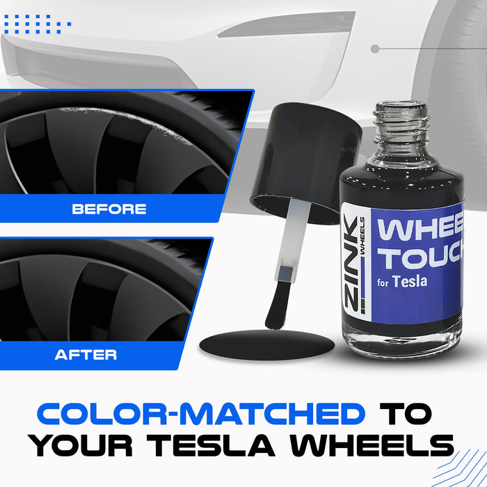 Tesla Wheel Curb Rash Repair Kit for Model 3 20-inch Charcoal Grey Uberturbine Performance Rims with Color-matched Touch-Up Paint