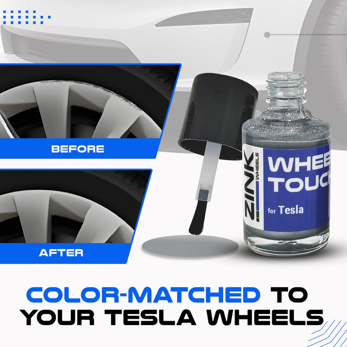 Tesla Wheel Curb Rash Repair Kit for Model X 20-inch Silver Slipstream Rims with Color-matched Touch-Up Paint