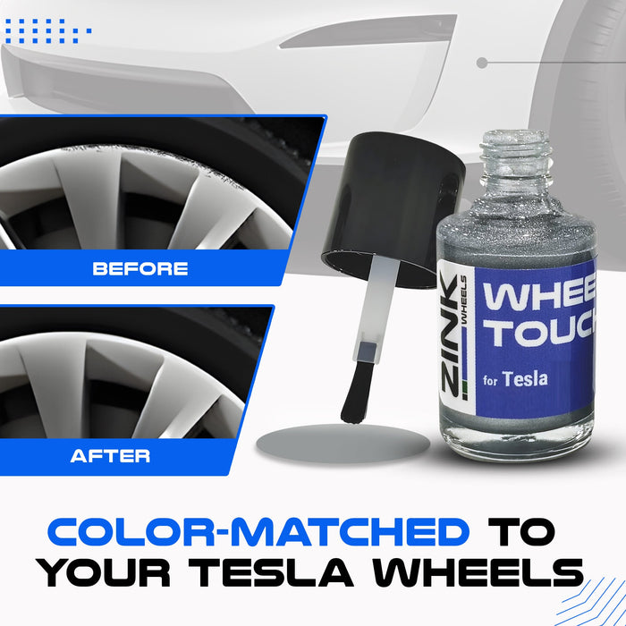 Tesla Wheel Curb Rash Repair Kit for Model S 19-inch Silver Slipstream Rims with Color-matched Touch-Up Paint
