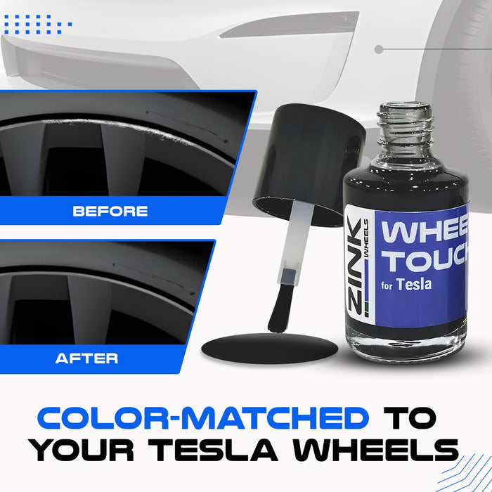 Tesla Wheel Curb Rash Repair Kit for Model S 21-inch Grey Arachnid Rims with Color-matched Touch-Up Paint