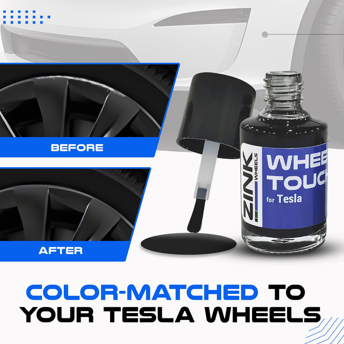 Tesla Wheel Curb Rash Repair Kit for Model X 20-inch Sonic Carbon Slipstream Rims with Color-matched Touch-Up Paint