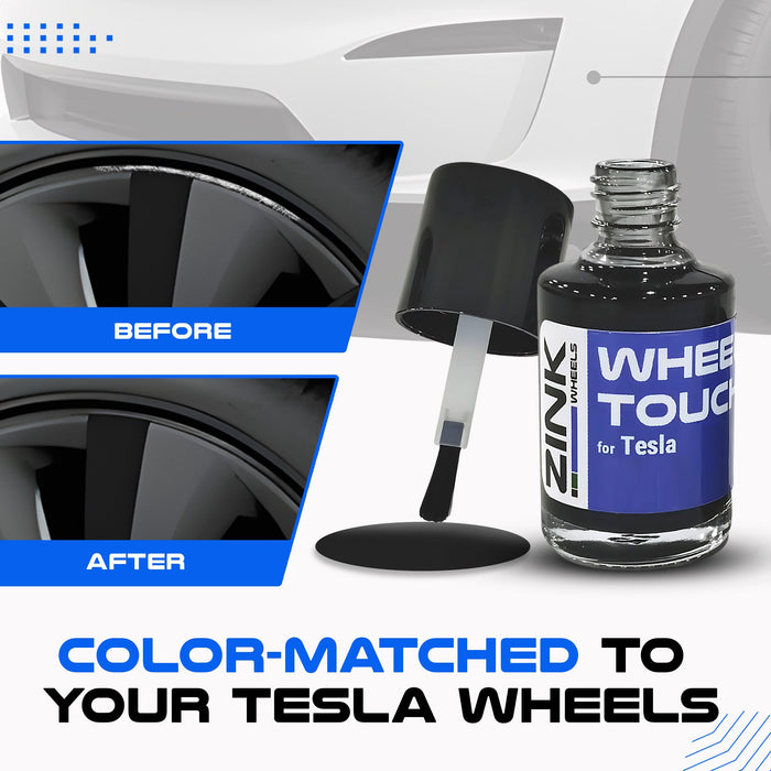 Tesla Wheel Touch-Up Paint for Model S 19-inch Grey Tempest Aero Rims - Color-matched Paint for DIY Curb Rash Repair
