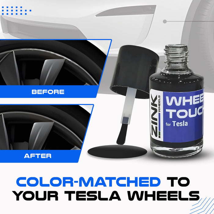 Tesla Wheel Curb Rash Repair Kit for Model S 21-inch Grey Turbine Rims with Color-matched Touch-Up Paint