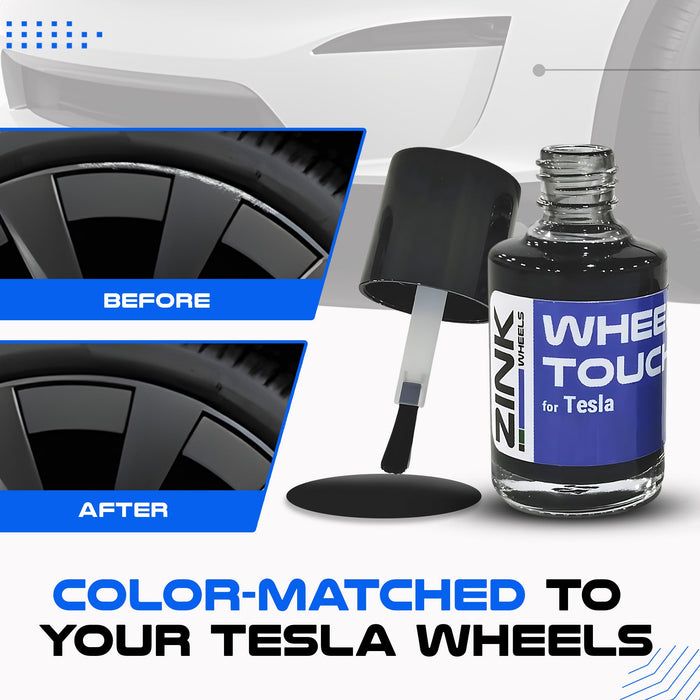 Tesla Wheel Curb Rash Repair Kit for Model X 22-inch Grey Turbine Rims with Color-matched Touch-Up Paint
