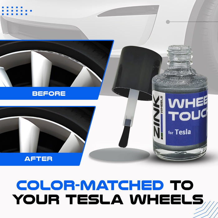 Tesla Wheel Curb Rash Repair Kit for Model X 22-inch Silver Turbine Rims with Color-matched Touch-Up Paint