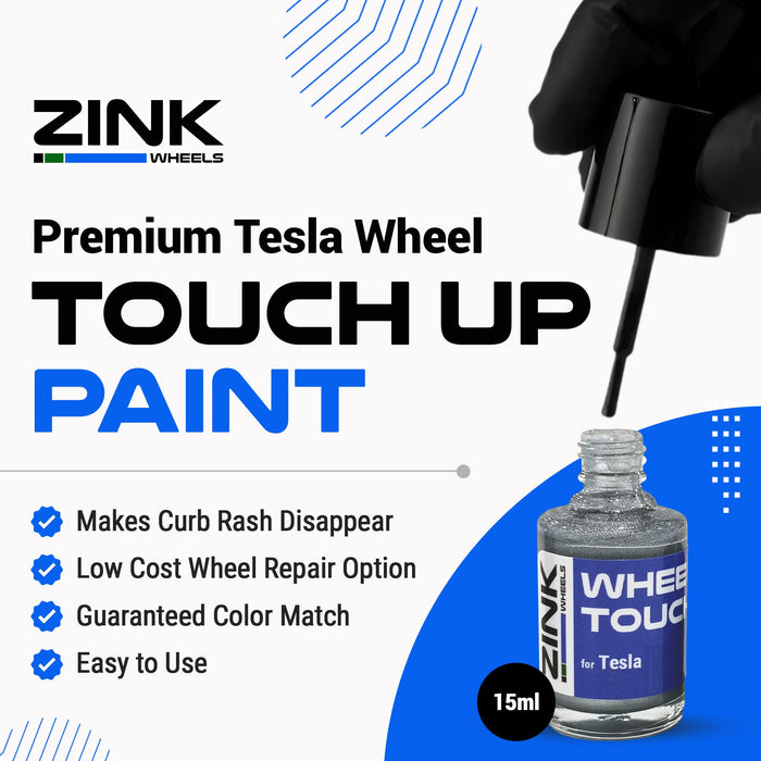 Tesla Wheel Touch-Up Paint for Model X 22-inch Silver Turbine Rims - Color-matched Paint for DIY Curb Rash Repair