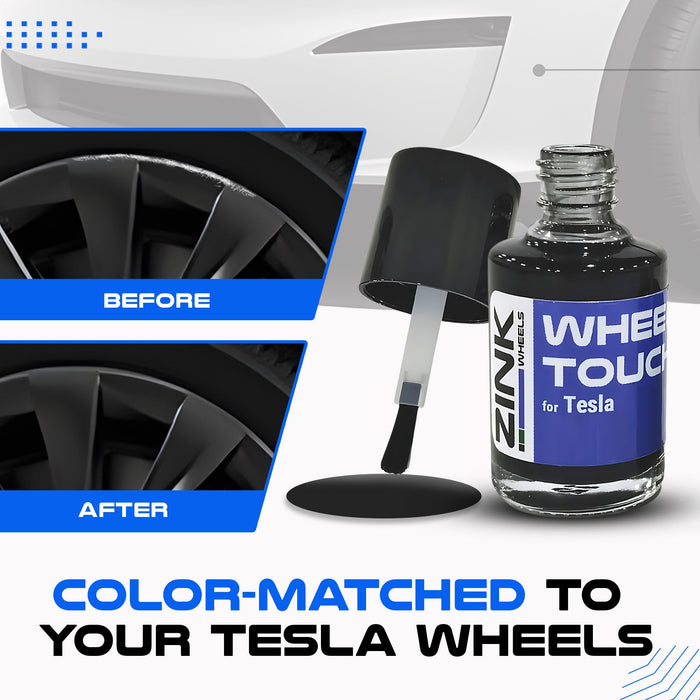 Tesla Wheel Touch-Up Paint for Model X 20-inch Sonic Carbon Slipstream Rims - Color-matched Paint for DIY Curb Rash Repair