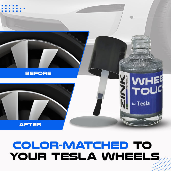 Tesla Wheel Curb Rash Repair Kit for Model S 19-inch Silver Cyclone Rims with Color-matched Touch-Up Paint
