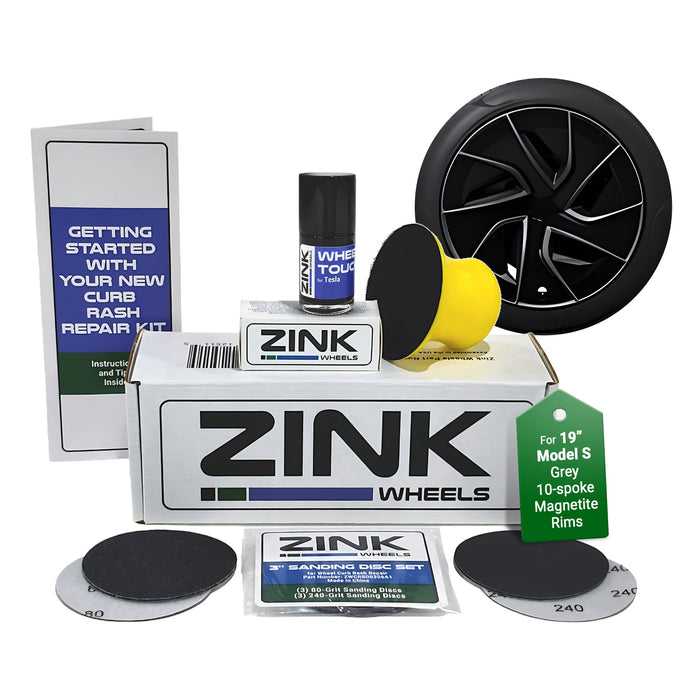 Tesla Wheel Curb Rash Repair Kit for Model S 19-inch Grey Magnetite Rims with Color-matched Touch-Up Paint