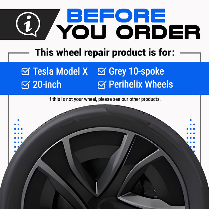 Tesla Wheel Touch-Up Paint for Model X 20-inch Grey Perihelix Rims - Color-matched Paint for DIY Curb Rash Repair
