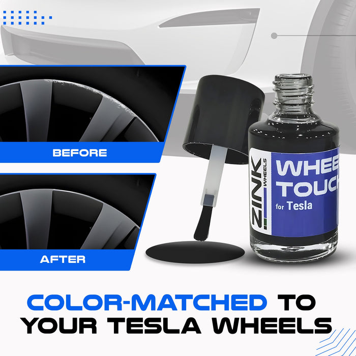 Tesla Wheel Touch-Up Paint for Model Y 20-inch Gunmetal Grey Helix 2.0 Rims - Color-matched Paint for DIY Curb Rash Repair