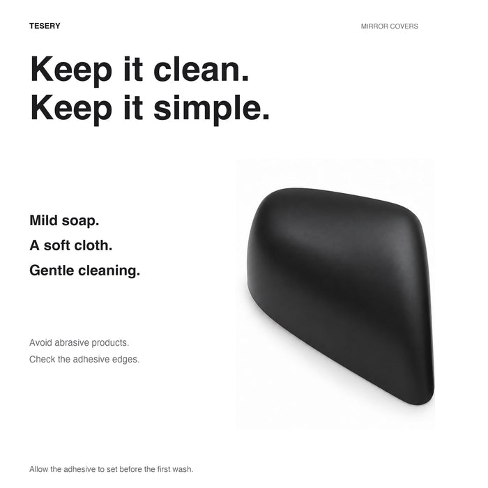 ABS Mirror Covers for Model 3/Y | 4 Finishes | 3M Tape | Scratch Protection | 3 Versions