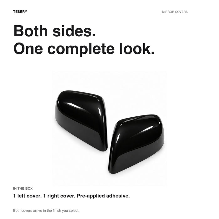 ABS Mirror Covers for Model 3/Y | 4 Finishes | 3M Tape | Scratch Protection | 3 Versions