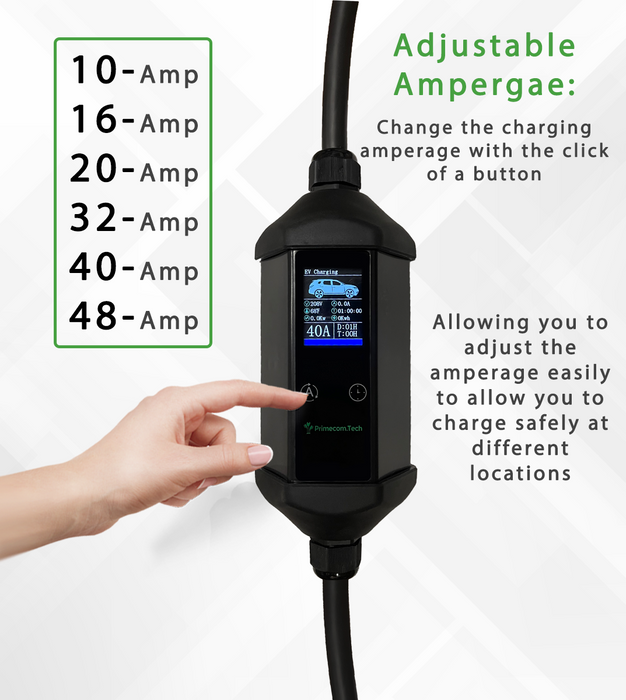 Primecom 40 & 48 Amp Level 2 EV Charger 220 Volt | 30 - 40 - 50 Feet
