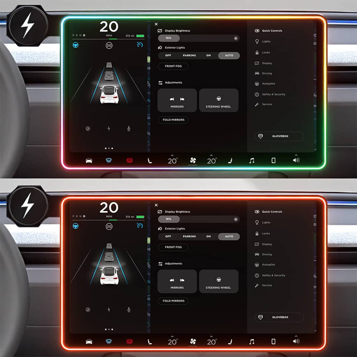 Model 3/Y Music-Synced RGB Ambient Lighting With Wireless Charging Phone Mount