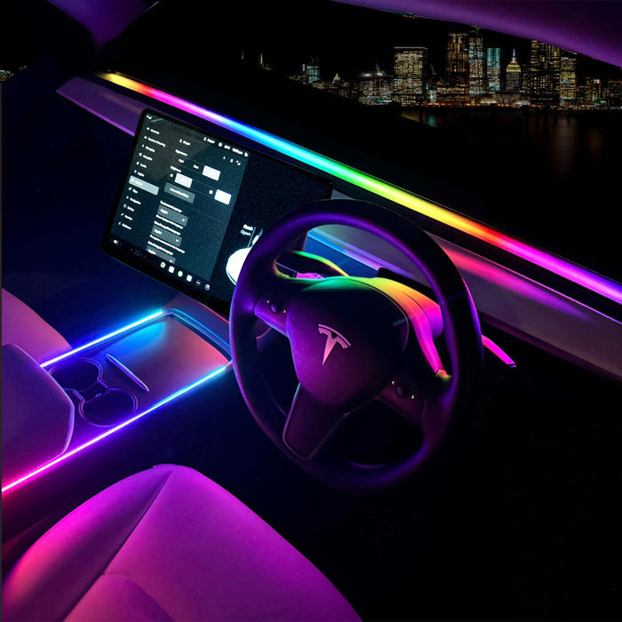 Tesla Model 3/Y/S/X LED Interior Strip Light with Music Sync Ambient Lighting Kit