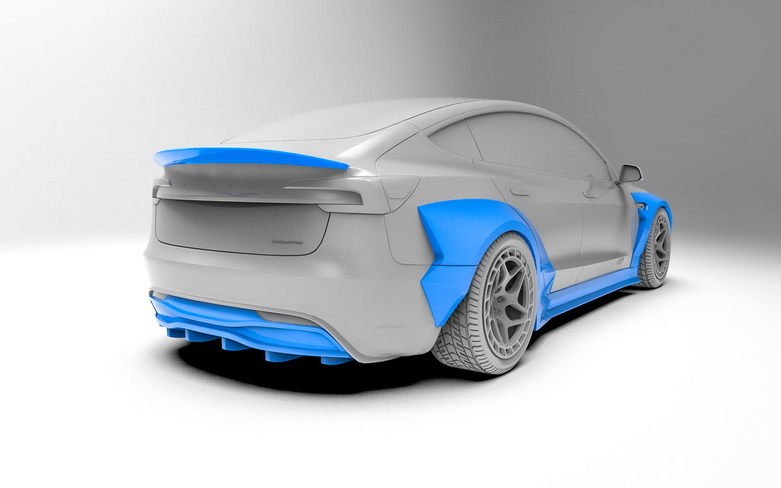 Tesla Model 3 Highland widebody detail view