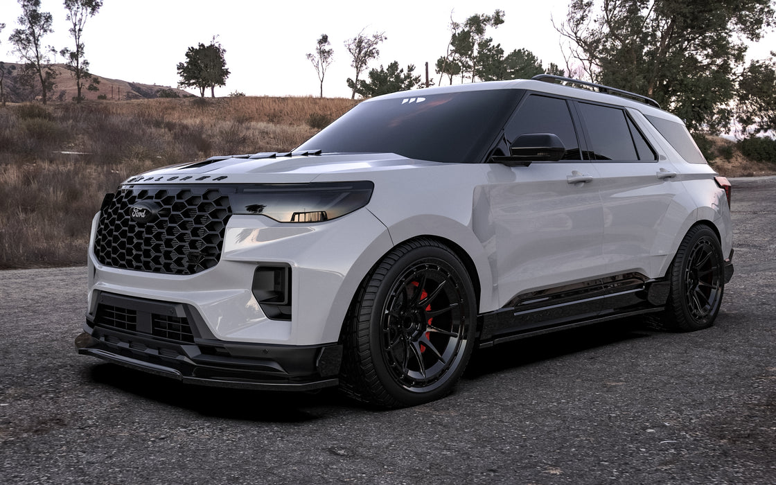 Ford Explorer ST 2026 front splitter, low angle detail