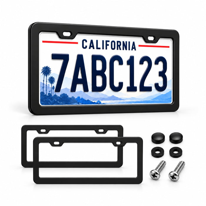 Black License Plate Frames for Tesla – 2 Pack, Front & Rear