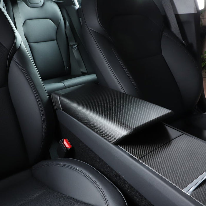 Carbon Fiber Armrest Cover For Tesla Model 3 Highland / Model Y