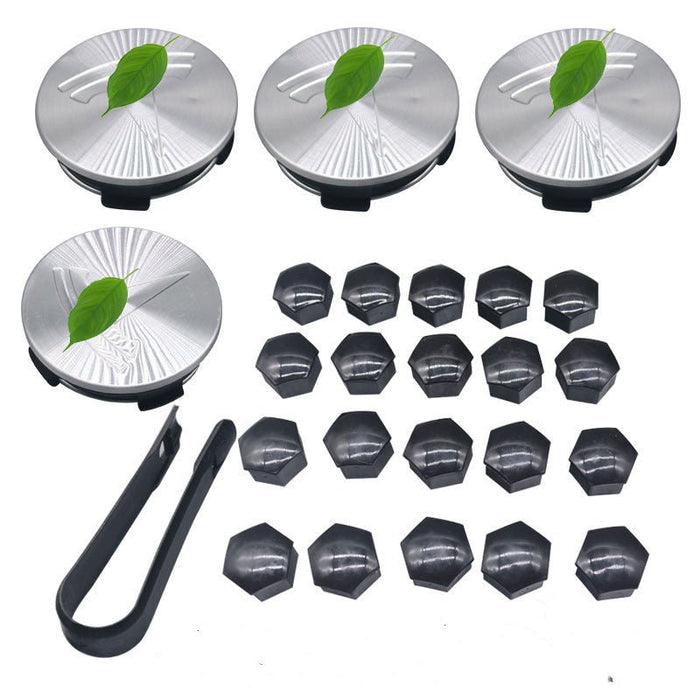 Wheel Center Cap Kit with Puller for Model 3/Y/S/X | 4 Hub Caps + 20 Lug Nut Covers