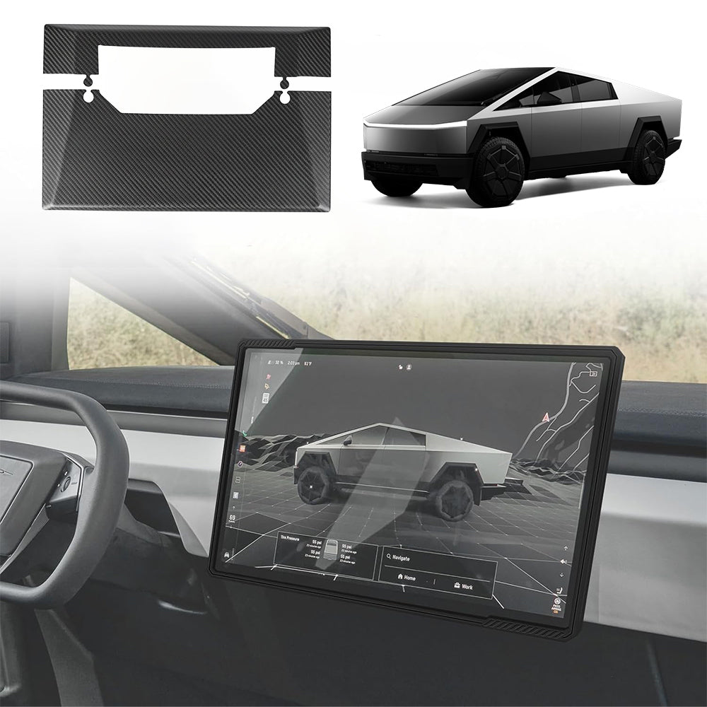Cybertruck Display Back Overlay | Real Dry Carbon Fiber Center Screen ...