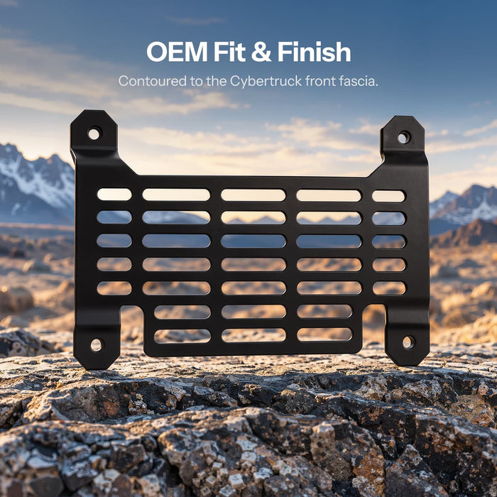 Cybertruck Front License Plate Holder | No-Drill, Anti-Theft Mounting Kit