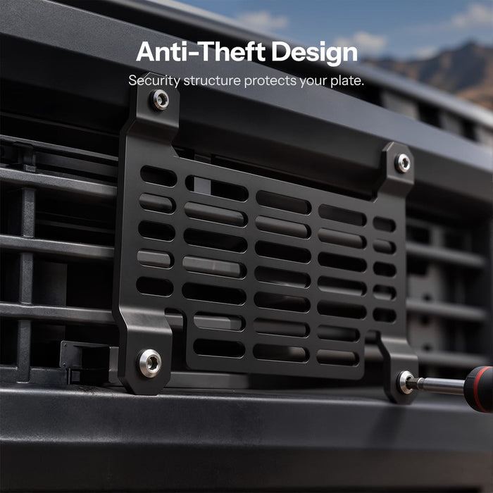 Cybertruck Front License Plate Holder | No-Drill, Anti-Theft Mounting Kit