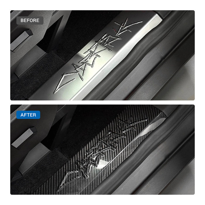 Cybertruck Performance Look Dry Carbon Fiber Front Door Sill Trim (1 Pair)