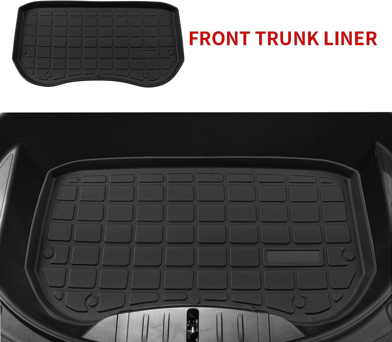 Trunk Mat Storage Mat TPE Cargo Liner Cargo Tray Storage Mat for 2023 2022 2021 Tesla Model 3 Accessories (2020+ Front Trunk Mat+ Rear Storage Mat+ Rear Trunk Mat)| Tesla Model 3 (2021-2023)