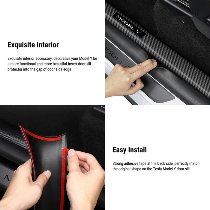 Door Sill Protector Front & Rear for Tesla Model Y / 3