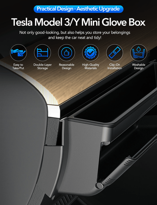Driver Mini Glove Box for Tesla Model Y