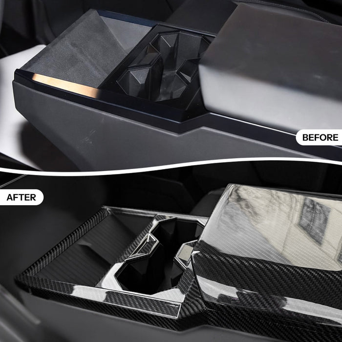 Dry Carbon Fiber Center Console Cup Holder for Cybertruck