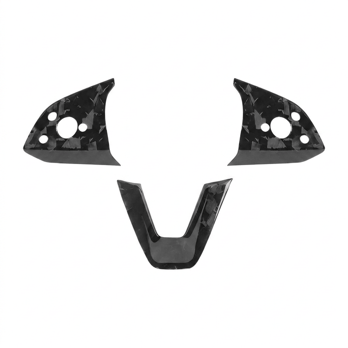 Dry Carbon Fiber Steering Wheel Trim Cover for Model 3 Highland / Model Y Juniper (3 Pieces)