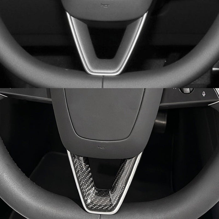 TESERT Dry Carbon Fiber Steering Wheel V-Cover for Model 3 Highland & Y Juniper