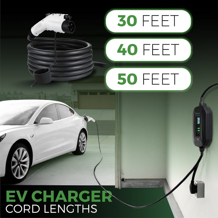 Primecom 24 Amp Level 2 EV Charger Amperage Adjustable: 10A - 16A - 24A
