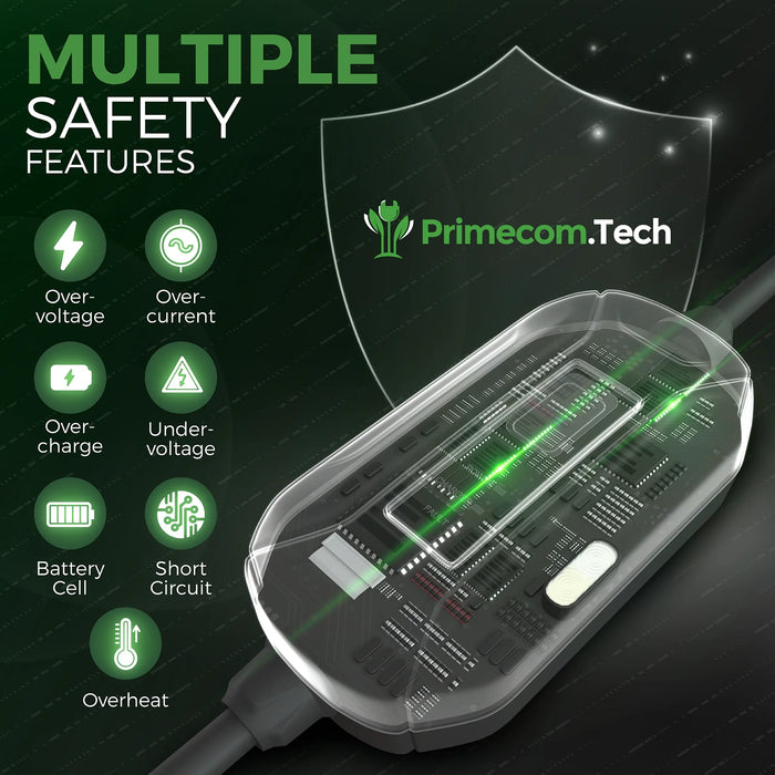 Primecom 24 Amp Level 2 EV Charger Amperage Adjustable: 10A - 16A - 24A
