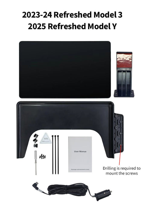 Exclusive Passenger Entertainment Screen for Tesla Model 3 / Model Y / YL (LHD)