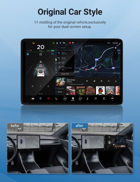 Exclusive Passenger Entertainment Screen for Tesla Model 3 / Model Y / YL (LHD)