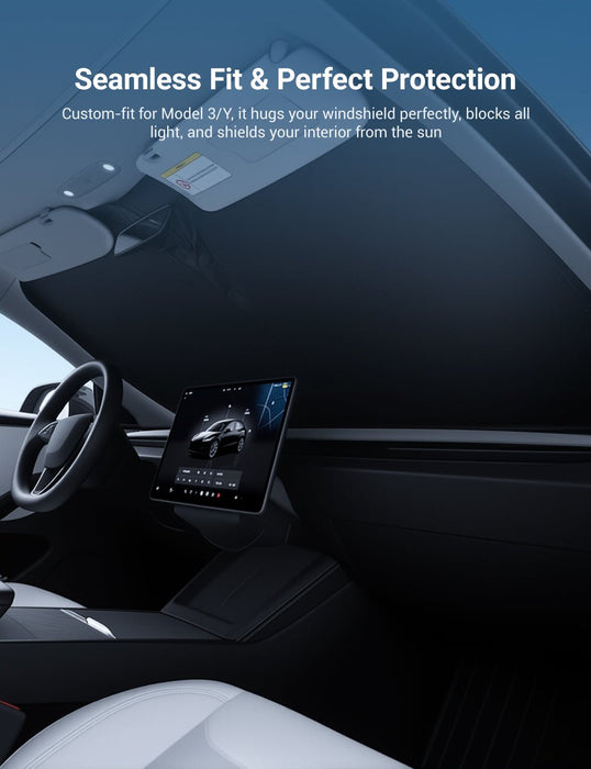 Front Windshield Sunshade for Model 3 / Model Y | TESERY