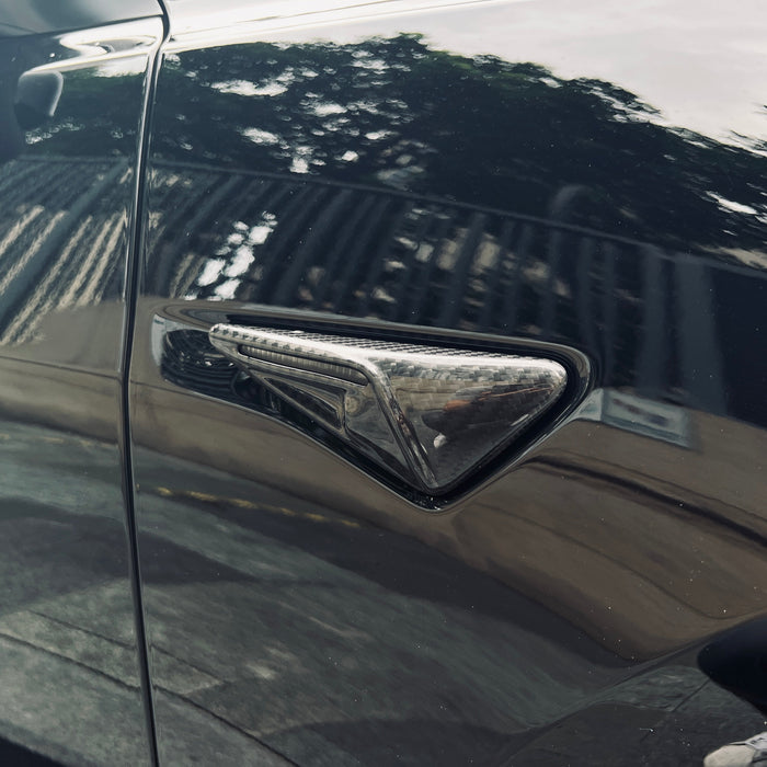 Full Side Camera Covers for Tesla Model 3 / Y - Carbon Fiber Exterior Mods