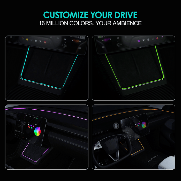 Laser-Carved Ambient Light for Model Y Juniper Wireless Charging Port | TESERY