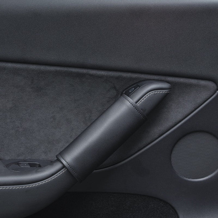 Leather Inner Door handle Cover for Tesla Model 3 Model Y (4 pcs)