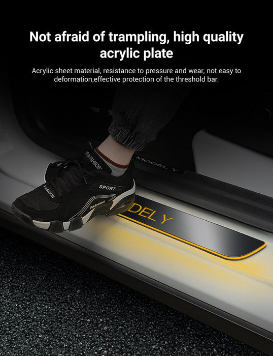 LED Colorful Lights Illuminated Door Sills for Tesla Model Y/3/S/X